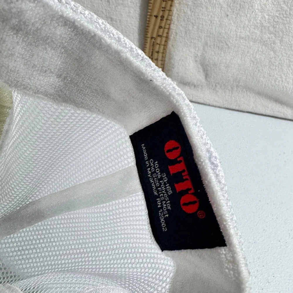 Otto Happi White Smiley Face Trucker ROPE Hat Embossed‎ Mesh Snapback Cap RETRO